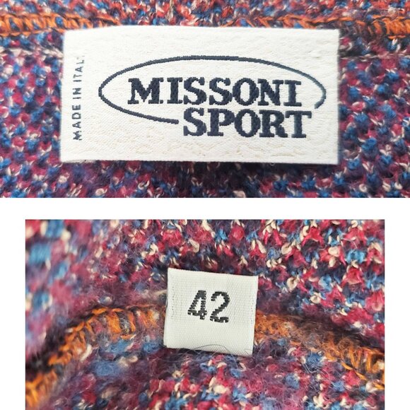 Missoni Sport Womens Vintage Abstract Mohair Wool Knit Cardigan Sweater ITALY - Picture 4 of 11